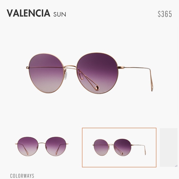 Garret Leight Round Sunglasses with Purple Lenses - Picture 2 of 2